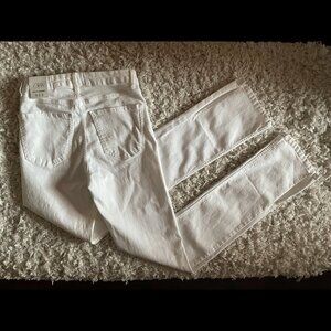 Zara High-Rise Split Skinny Jeans in White